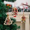 3D Wooden Christmas Tree Ornaments: Bells & Stars Scene Decoration