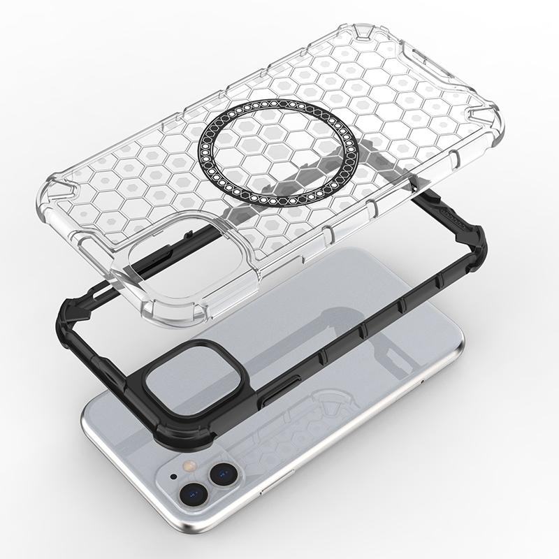 For iPhone11 Pro Max Magnetic Ring Back Cover Phone Case Magsafe Ring Wireless Charge Lens Protect Shockproof Coverage Cases