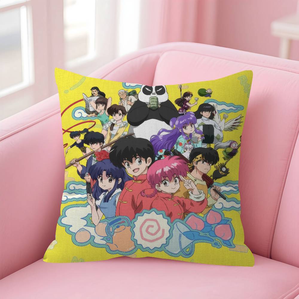 Anime Ranma 2 1 Vintage Cushion Cover Car Throw Pillow Case For Sofa Car Christmas Gift