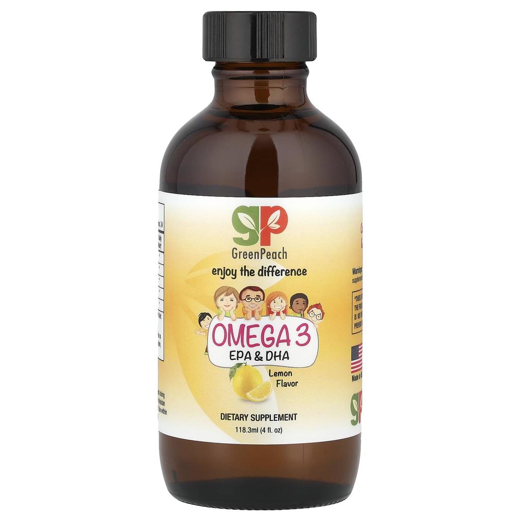GreenPeach, Omega 3 EPA and DHA, Lemon, 4 fl.oz (118.3 ml)