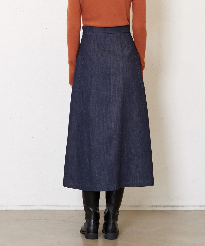 JUN BY JUN K Denim Flare Skirt