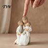 Resin Sculpture Home Decor Mother Holding Baby Figurine, Family Love Statue for Bedroom Desk, Decorative Crafts Shelves Heartwarming Ornament,