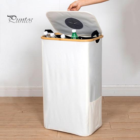 Úložný koš s odnímatelným síťovaným vakem 100L Velkokapacitní koš na prádlo Úložný koš na prádlo s prachotěsným víkem