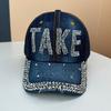 New Fashion Cap Ladies Summer Denim Hat Encrusted Rhinestone Hat Casual Cap Tide