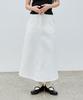 ASP W A-Line Long Skirt - White Denim