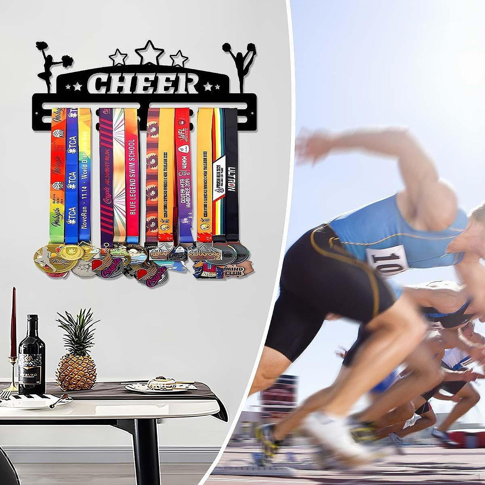 

Железный держатель для медалей Стойка для демонстрации наград Практичный Прочный Универсальный Спортивный держатель Настенный 40x16.09 cm_Style A