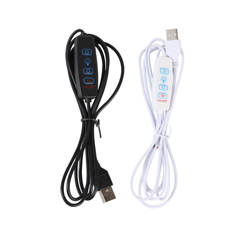 

USB Dimmable Color-Changing LED Night Light with 3-Button Control, 5V Low Voltage 1m Black Dimming Control Line
