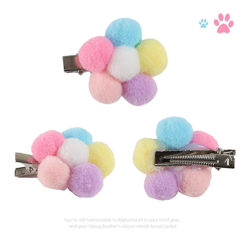 Stylish Pet Wig Accessory Set For Dogs With Cute Brown Bob Hairstyle And Floral Hairpins