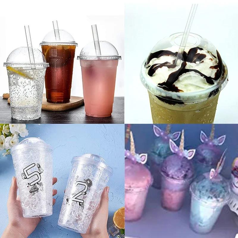 20oz sklenice na mléko s kopulovitým víčkem Plastové kelímky na nápoje s dvojitou stěnou se slámou Opakovaně použitelná láhev na čistou vodu Průhledný kelímek na ovoce