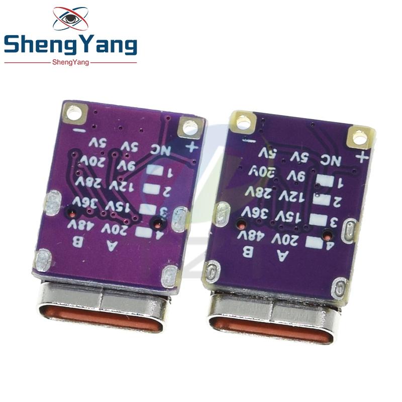 1/2/5PCS PD3.0 PD3.1 QC3.0 Deceiver Fast Charging Module DC 5/9/12/15/20/28/36/48V Voltage Trigger PD to DC Type C Interface