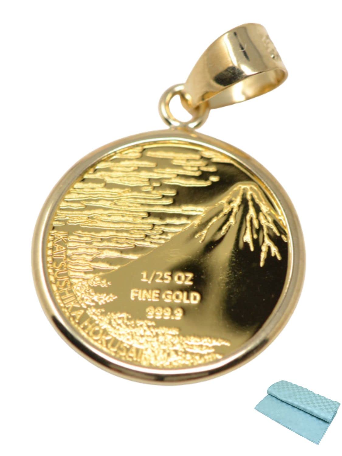 

Hokusai Red Fuji The Great Wave Off Kanagawa Pendant Top K24 oz 24K Frame 18K Katsushika Hokusai Set with Polishing [Jewelry Kotobuki] 1/25 (Gift золотий