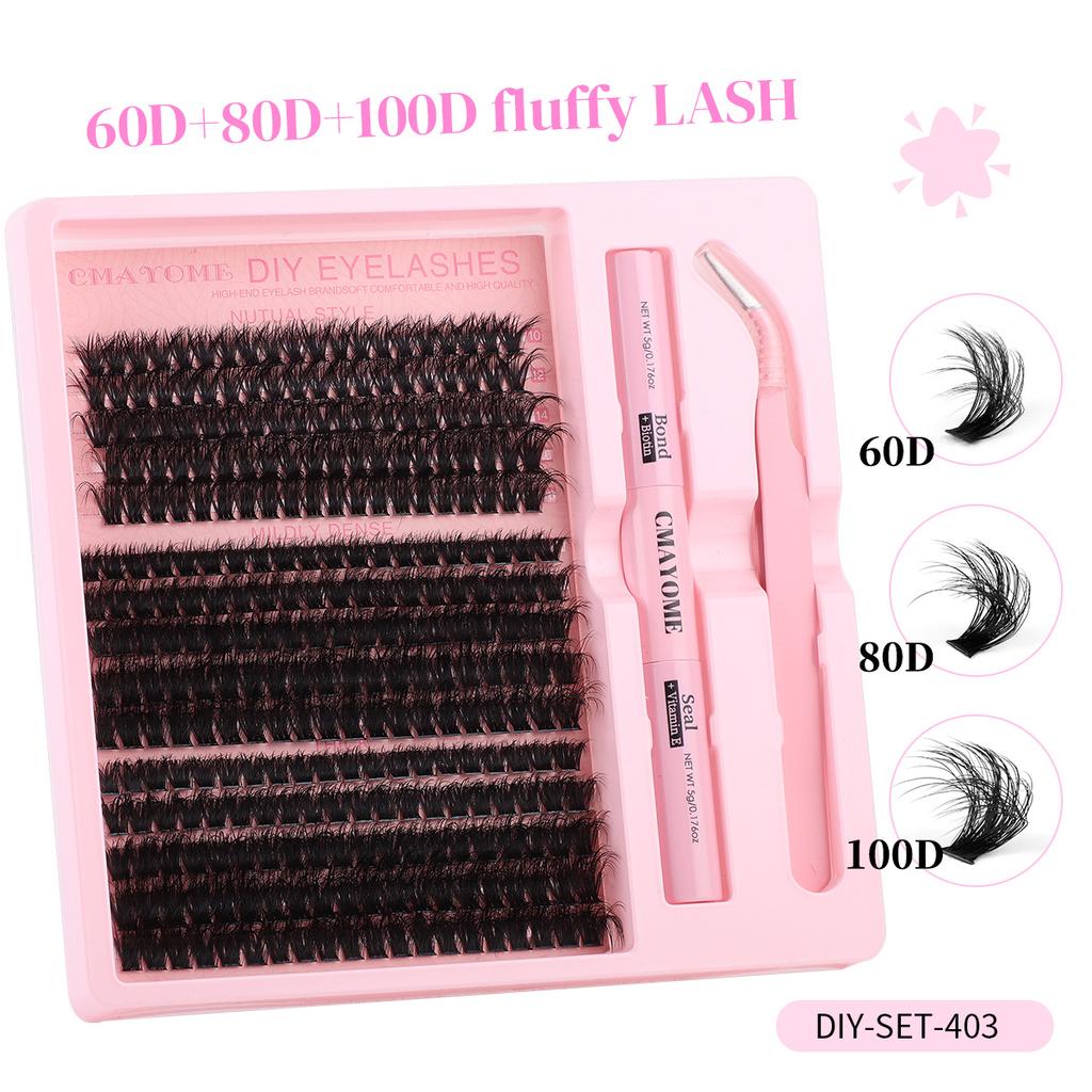 D Song Single Tuft False Eyelashes Natural Thick Diy Segmented 10-18Mm Eyelashes