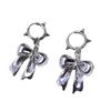 Korean Retro Distressed Bow Earrings - Y2K Spicy Girl Cool Pendant.