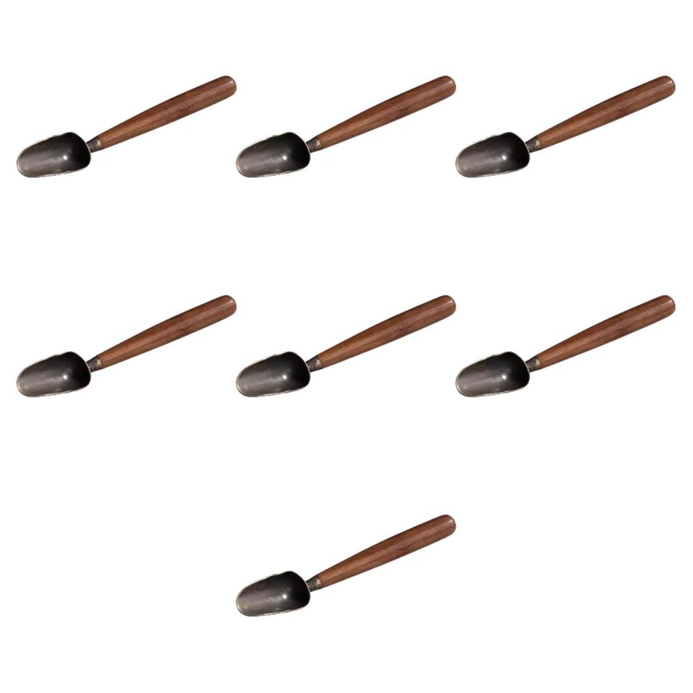 Retro Tea Scoop Long Handle Loose Leaf Tea Scoop Multifunction Creative Tea Shovel Vintage Ebony Teaspoon Tea Accessories