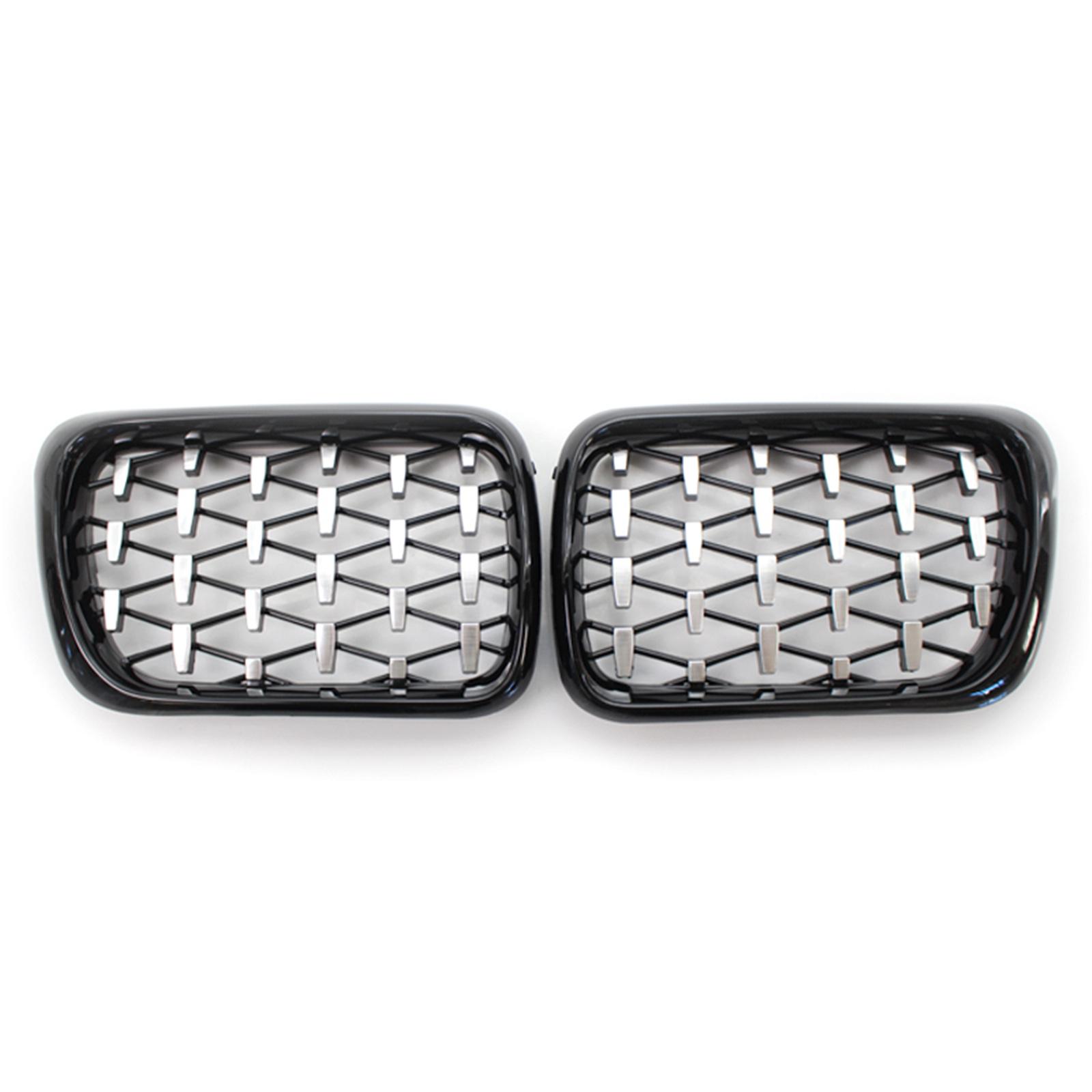 

1 пара автомобильных решеток переднего бампера в стиле Diamond Star для BMW E36 3 серии 318I 323I 328I M3 1997-1999 автомобилей Silver and Black