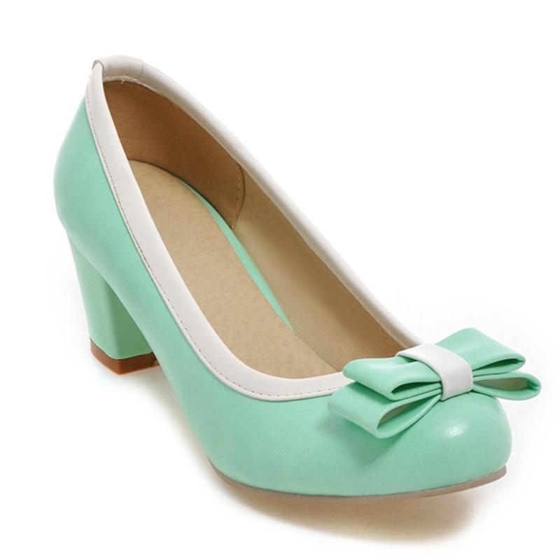 Sweet Women's Pink High Heels Fashion Bow-tied Black Beige Purple Low Heeled Party Wedding Shoes Ladies Dress Pumps Elegant 2025