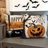 Spooky Halloween Pillow Covers Trick Or Treat, Happy Halloween, And Pumpkin Designs Sofa Cushion Cover