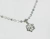 [KASHIMA] K18 White Gold Setting 0.1ct Diamond Solitaire Pendant SV925 Cut Ball Chain