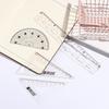 Cartoon Stationery Set: 4-Piece 20cm Ruler, Triangle Ruler, Cute Multi-Functional Protractor for Students