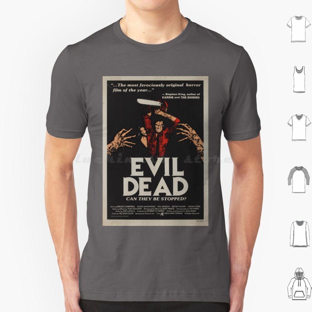 Evil Dead T Shirt Big Size 100 Cotton Horror Movie Dead Halloween Film Vintage Zombie Retro Funny Evil Dead Ash Bruce Campbell