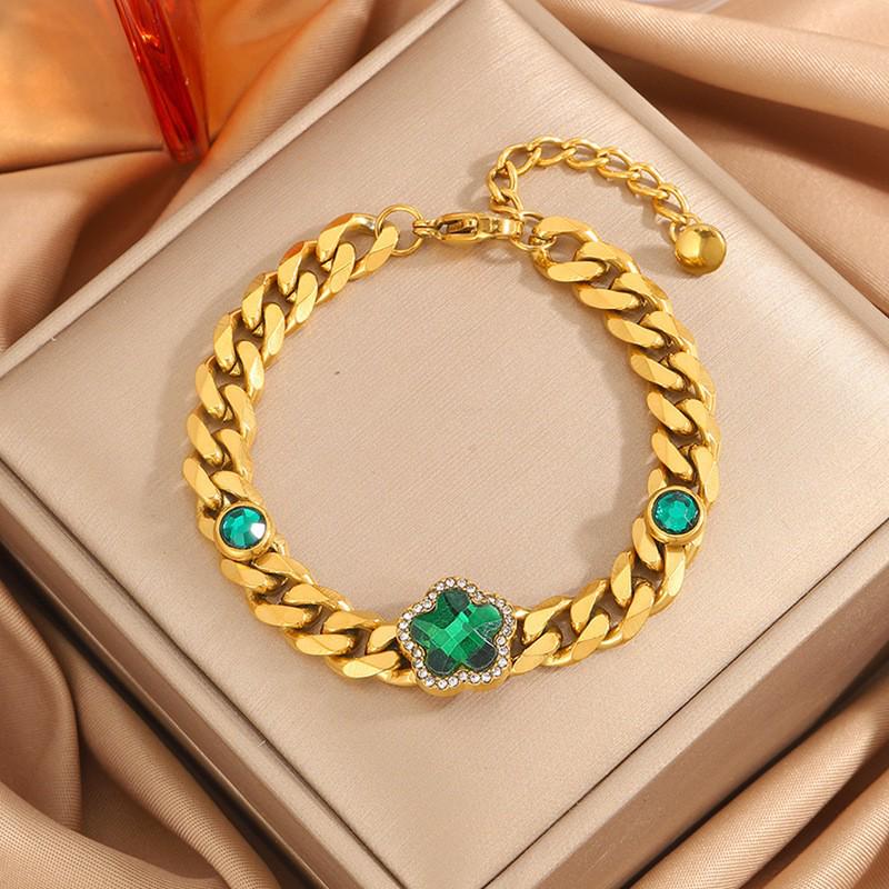 Korean Fashion Titanium Steel Diamond Inlaid Women's Luxury Bracelet