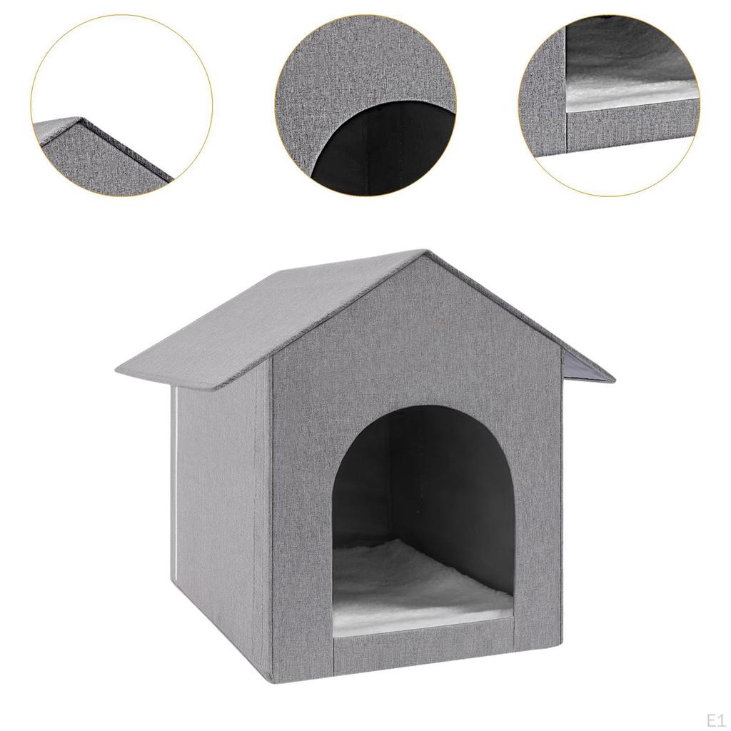 Cat Bed Hideaway Outdoor Pet Shelter Modern All Season Soft Cave House Sleeping for