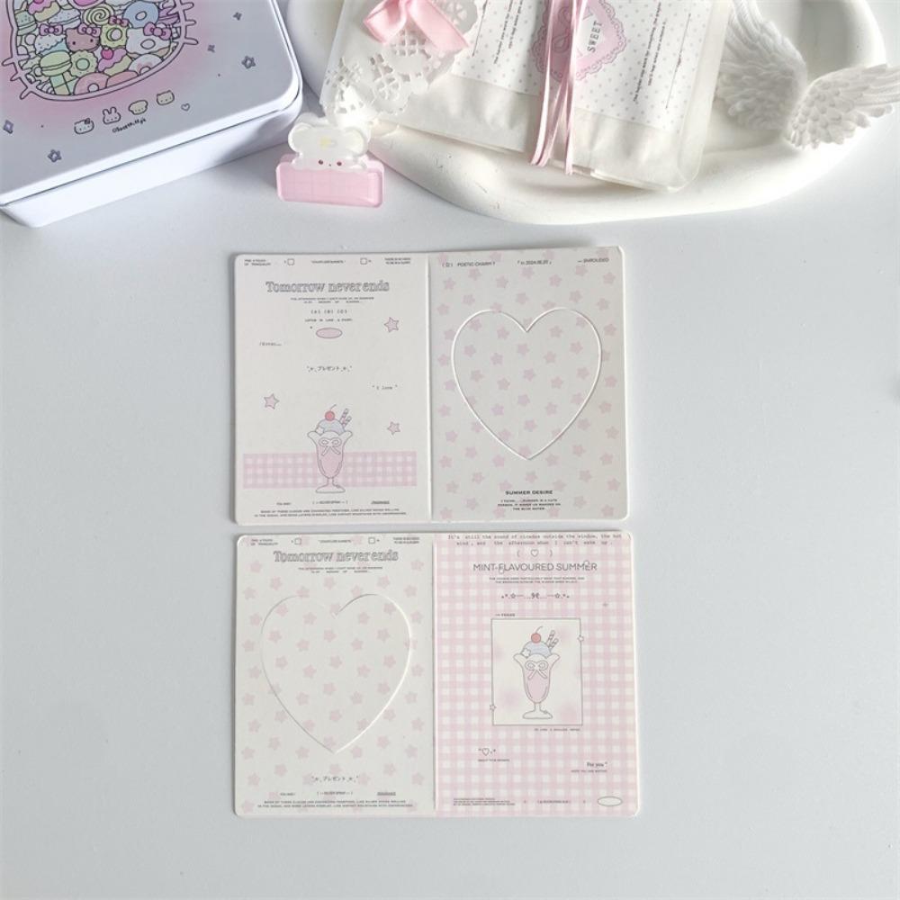 10PCS Ins Hollow Folding Card Photo Frame Protection Packaging Material Decoration Folding DIY Message Greeting Card Card