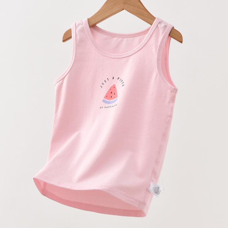 Traceless cotton children's vest summer new boys and girls baby suspender sleeveless boneless backing thin pajamas tide