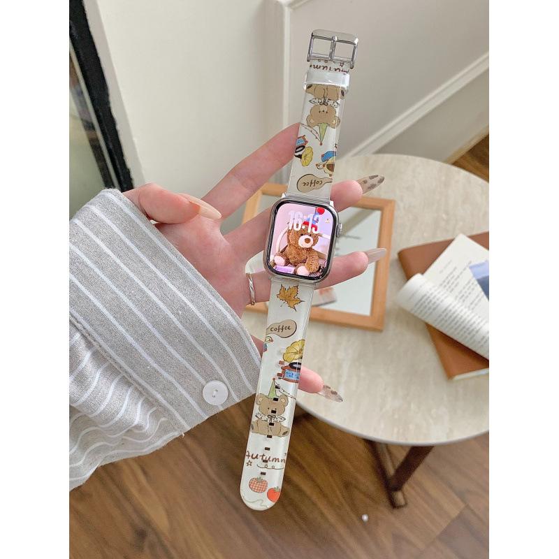 Cartoon Print Watch Strap for Apple 11th Gen iWatch, Huawei Fit43, and Xiaomi 9Pro