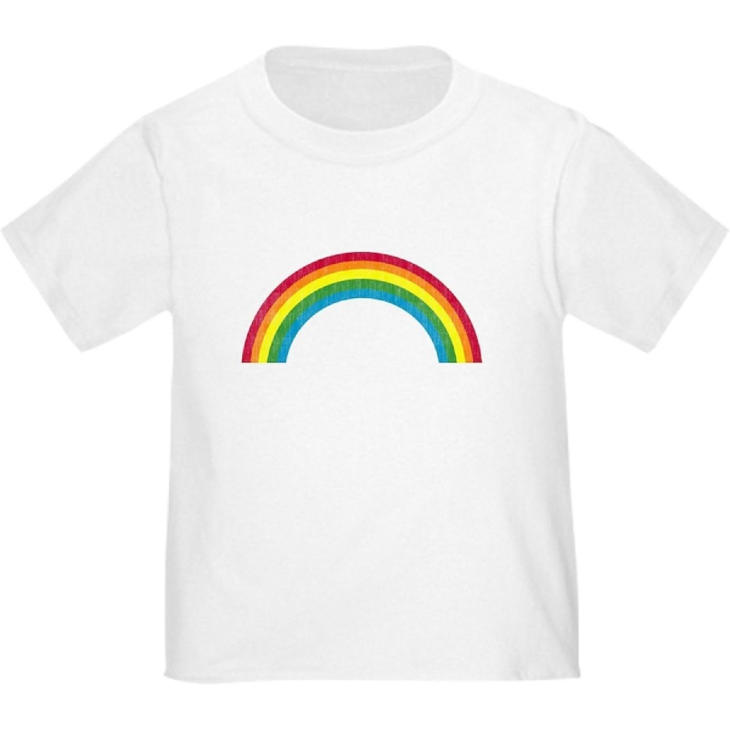 CafePress Retro Rainbow Toddler T Shirt Cute Toddler Graphic T-Shirt, 100% Cotton S
