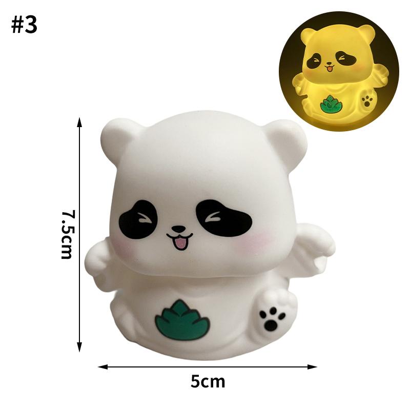 Vinyl Panda Night Light Bunny Lamp Cartoon Children's Bedroom Decorative Desk Lamp Present Adorable Animal Night Light Desk Accessories