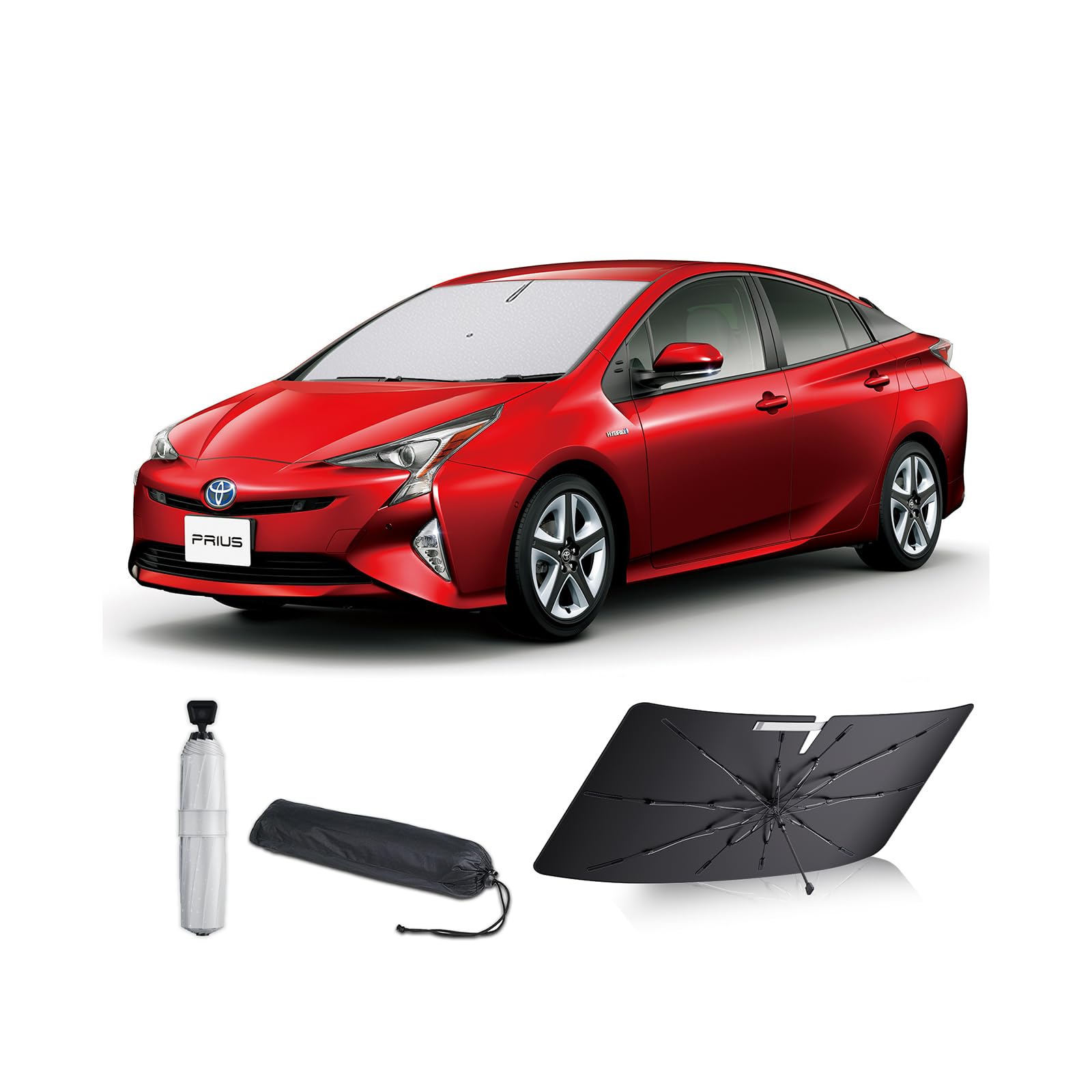 

ASZSK Специальный солнцезащитный козырек для лобового стекла Toyota Prius 5-го поколения, легкий, прочный, из стекловолокна, УФ-защита, для салона Prius 50, индивидуальная деталь, зонтичного типа - Солнцезащитный козырек,