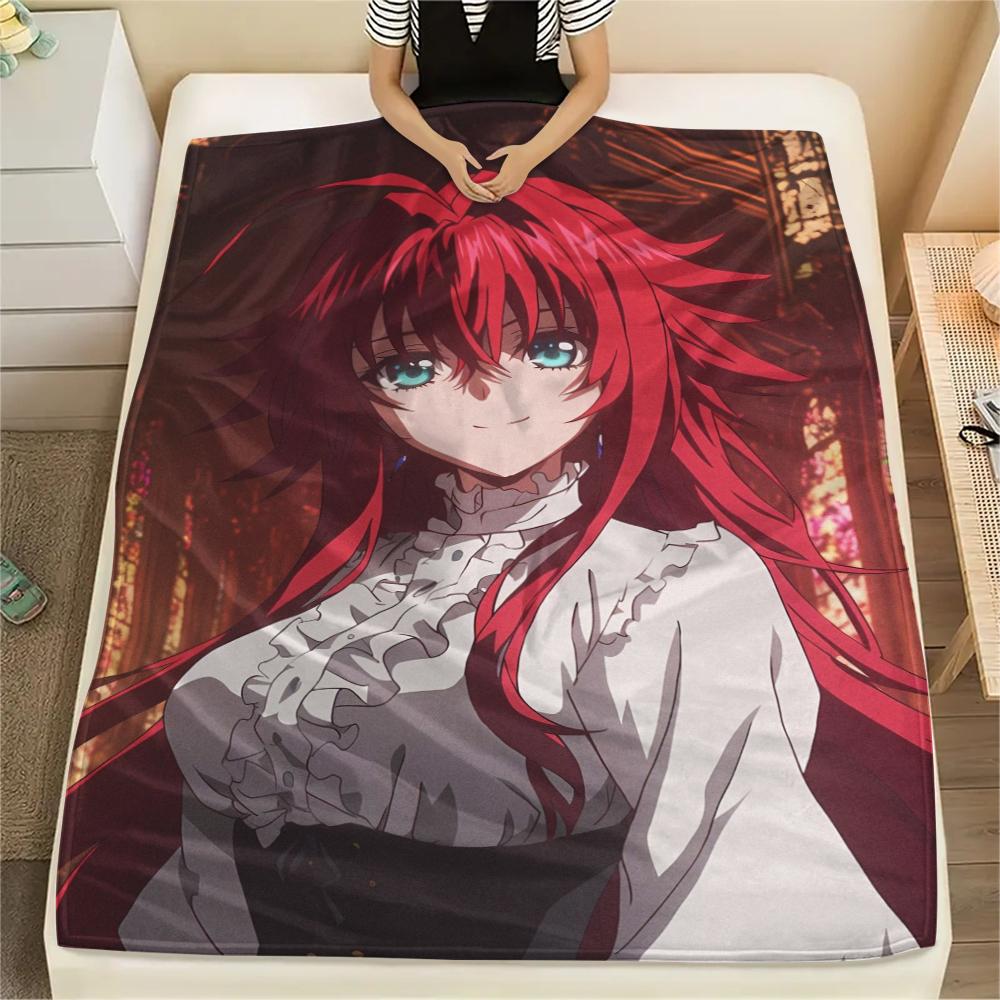 1PC Highschool Dxd Print Flannel Blanket, High Quality Comfortable for All Seasons, Home Decor, Warmth and Comfort, Perfect for Christmas Gifts