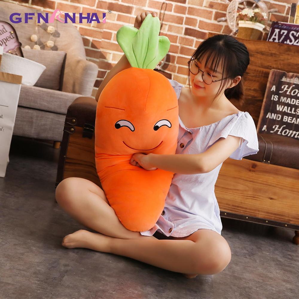 1Pc 457090Cm Cartoon Smile Carrot Plush Toy Cute Simulation Vegetable Carrot Pillow Dolls Stuffed Soft Toys For Children Gift