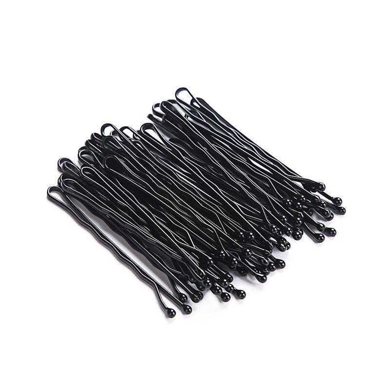 Black U-Shaped Hairpin Clip for Thick Hair - Bun Fixation Hair Accessory