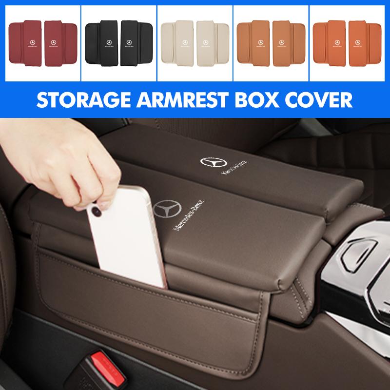 CEV5 Car Arm Rest Protector Cover Storage Pocket Elbow Support Pad For Mercedes Benz AMG A C E S G Class W201 W210 W108 W204 W205