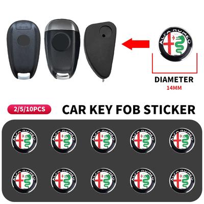 2/5/10pcs 14mm Aluminium Metal Car Key Emblem Stickers For 159 147 156 166 Giulietta Giulia Mito Stelvio Brera Spider