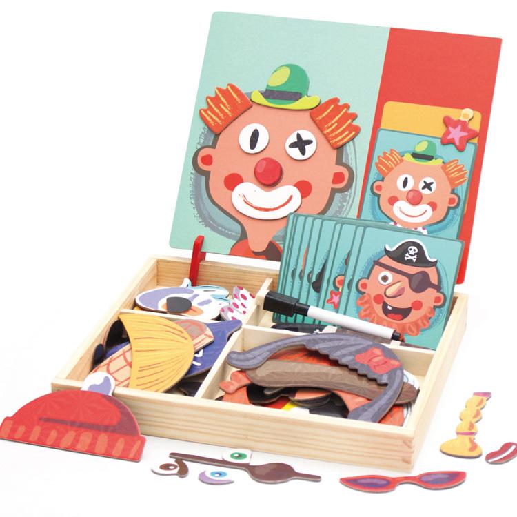 Children'S Early Education Puzzle Five Senses Magnetic Puzzle Magnetic Sticker Dressing 3-6 Years Old Kindergarten Toy Collage