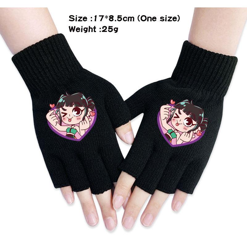 Kinder Jungen Mädchen Kpop Derpy Bedruckte Baumwolle Herbst Winter Warm Gestrickte Touch-Handschuhe
