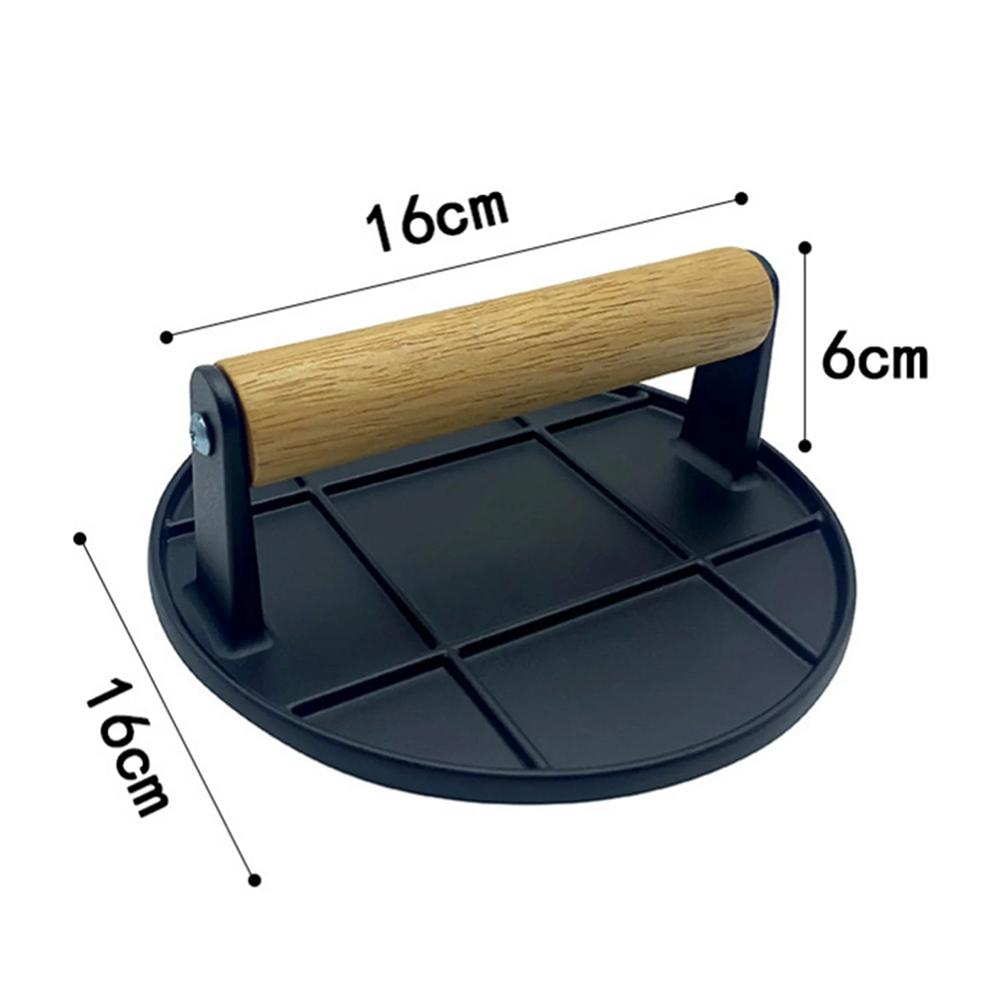 Aluminum Burger Press with Wooden Handle Easy To Clean Professional Hamburger Press Grill Press for BBQ Beef Cooking Grill Steak