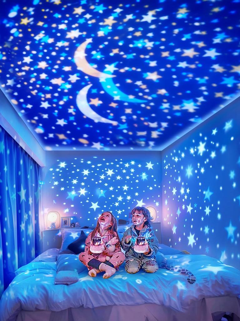 This Planetarium for Home Use Features 21 Film Reels and 13 a Popular and Sound System for a Remote Soothing Sleep Night Nursing Ambient Timer