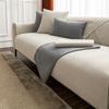Light Luxury High-Grade Sofa Seat Cushion Four Seasons Universal Towel Cotton Fabrics Linen Cover Solid Color Full Covered Cover Summer Non-Slip