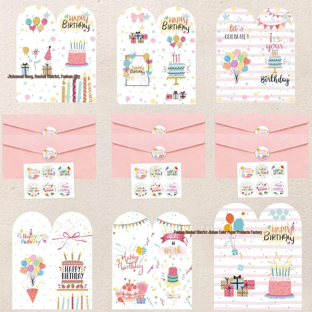 New Black Gold Series Birthday Card: High-End Foldable Handwritten Greeting for Gifts