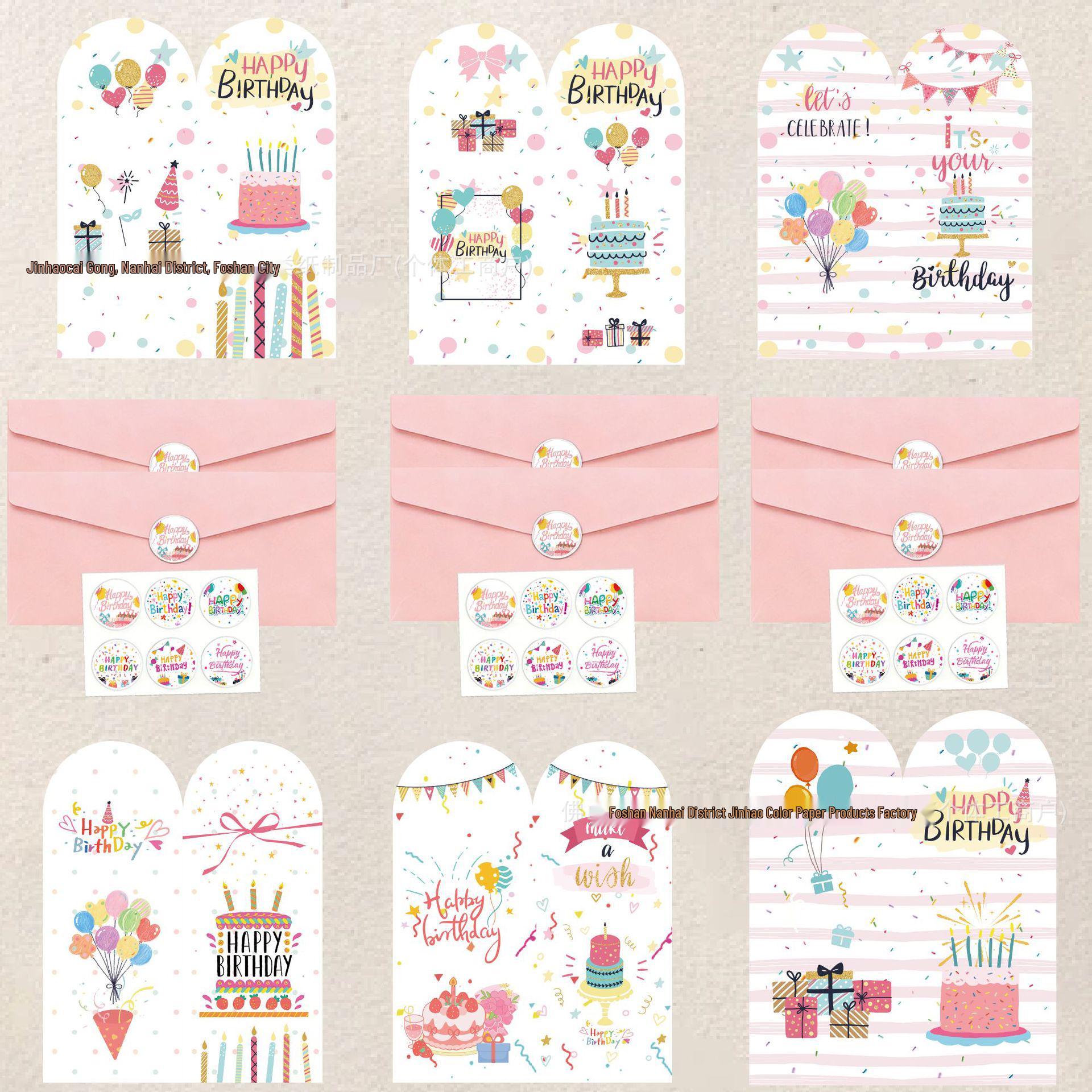 

Simple Ins Birthday Card Set with Envelopes - Handwritten Wishes Gift Cards