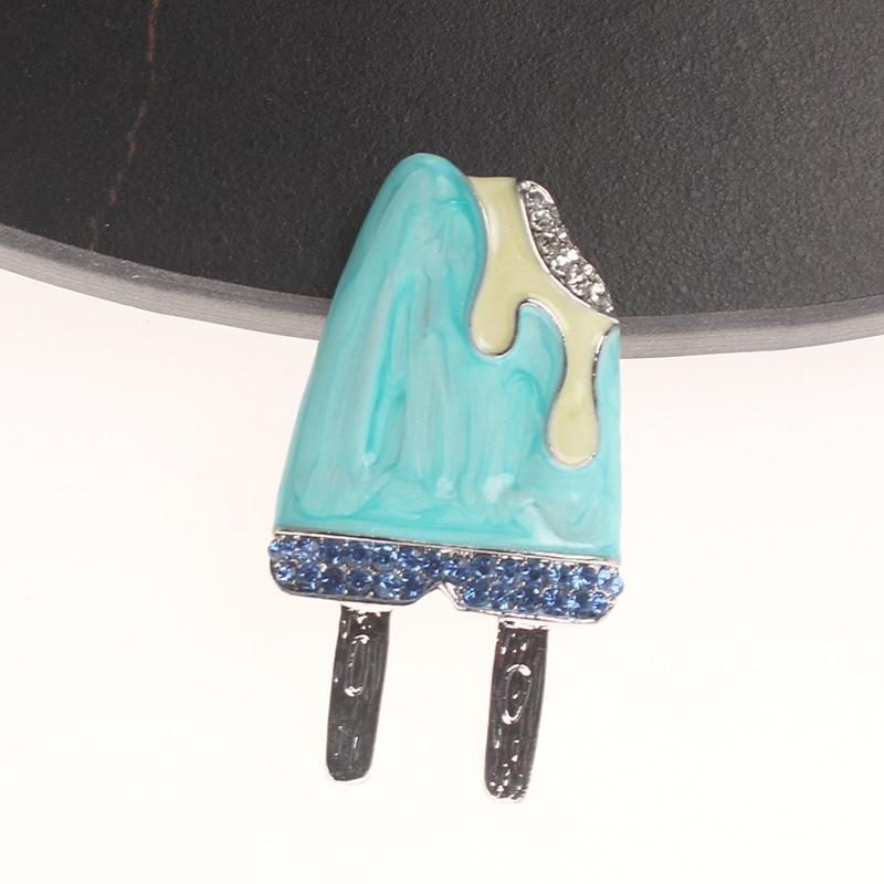 Cartoon Ice Cream Brooch Unisex Color Enamel Party Casual Badge Gift