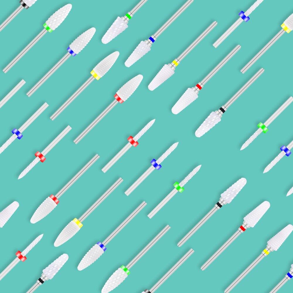 10PCS Milling Cutter For Manicure Set Ceramic Nail Drill Bits Cutters for Removing Gel Varnish Manicure Machine Accessories Mill