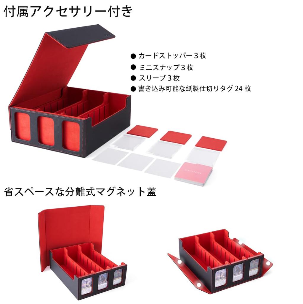 Deck Trading Card Card Storage Holds Trading with and Card Compatible with and Other Card Games with Red 3 Case, Case, Box, 2300+ Cards, Window,