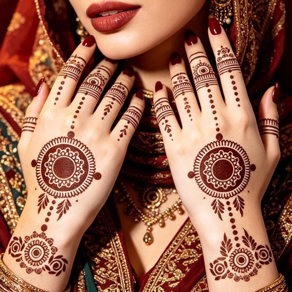 Mehndi Designs Henna Tattoo Stickers Flower Hand Tattoo Body Art Sticker  Music Festival