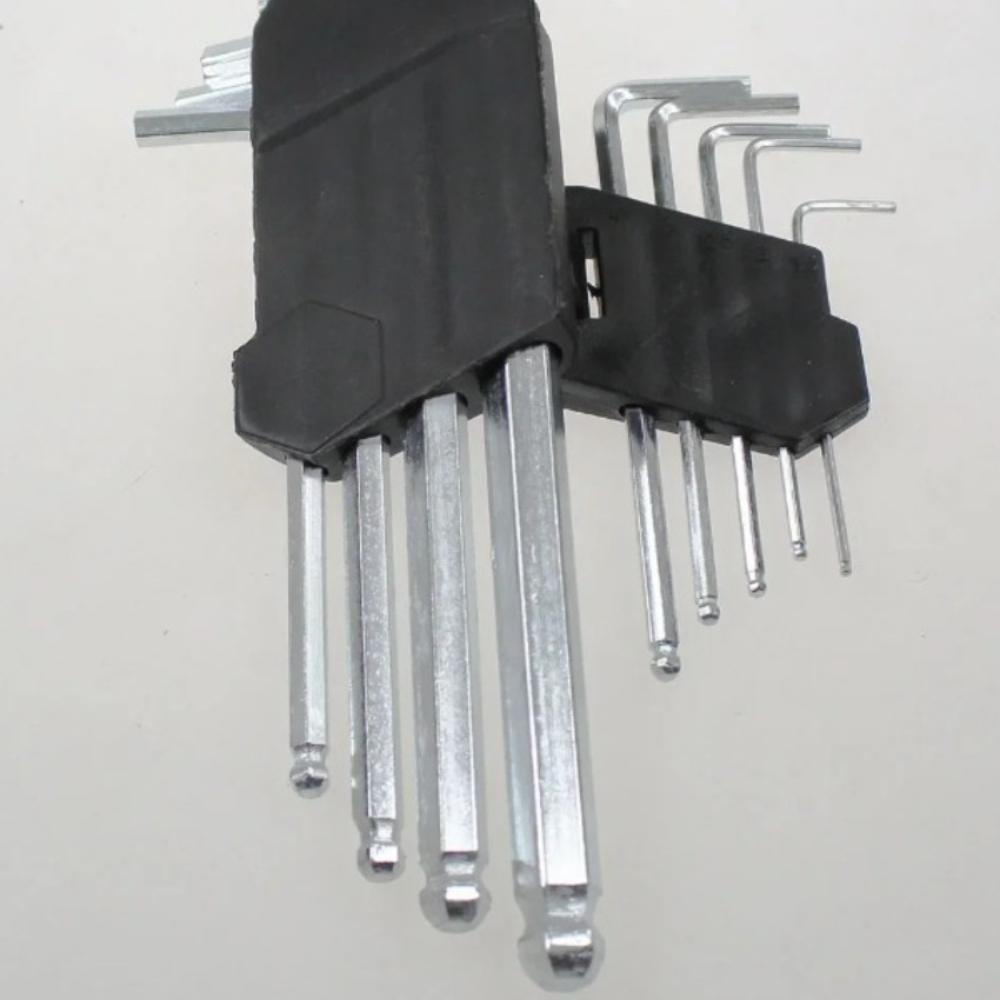 9pcs/set L Type Double Tip Screwdriver Hexagonal Key Set Allen Flat Ball Torx Star Head Key Set Hand Tools