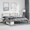 Vidaxl Metal Bed Frame with Headboard, Black, 193X203 Cm